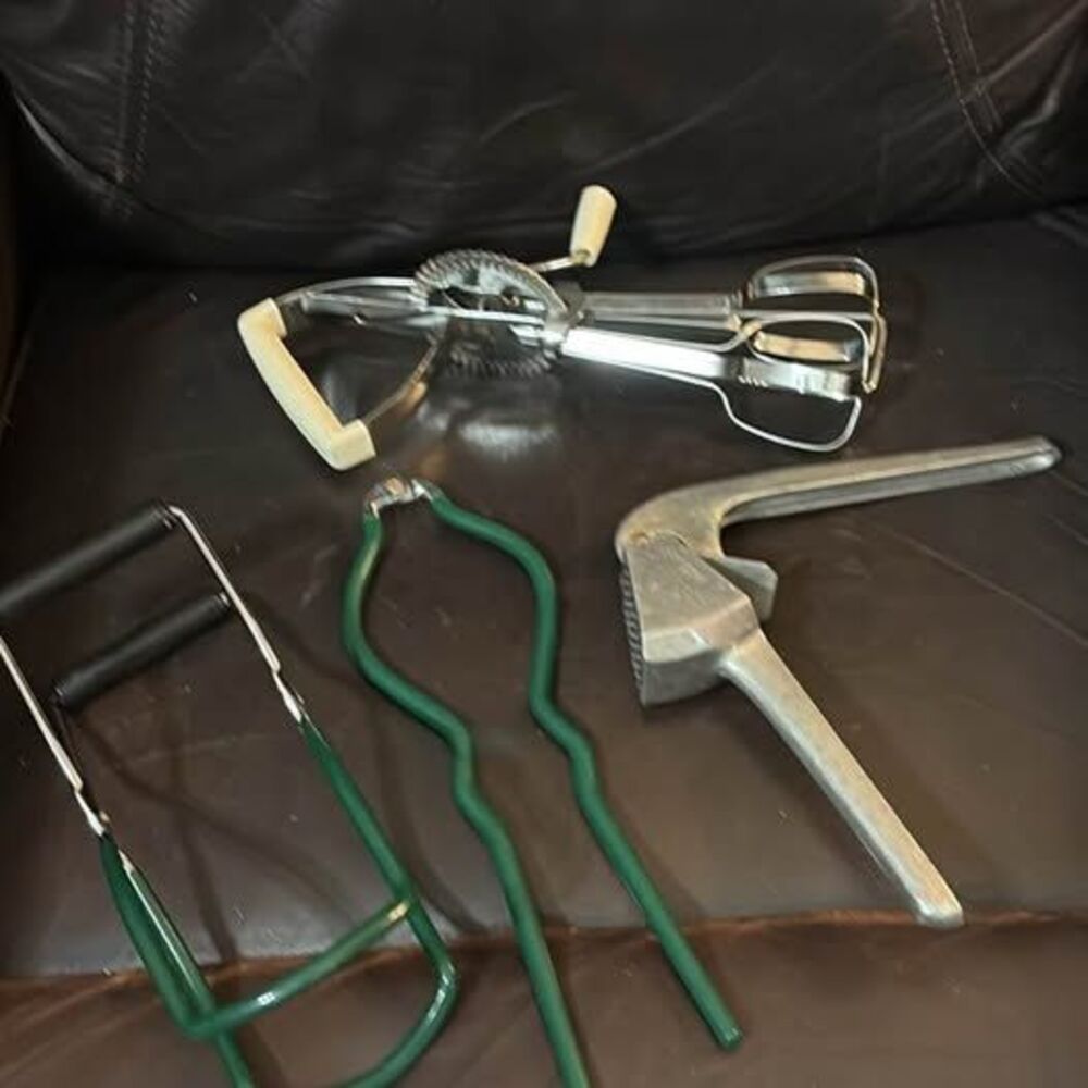 Vintage Hand Mixer, Garlic Press, and Canning Tools